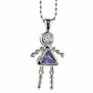 Charm/Pendant, .925 Sterling Silver Birthstone